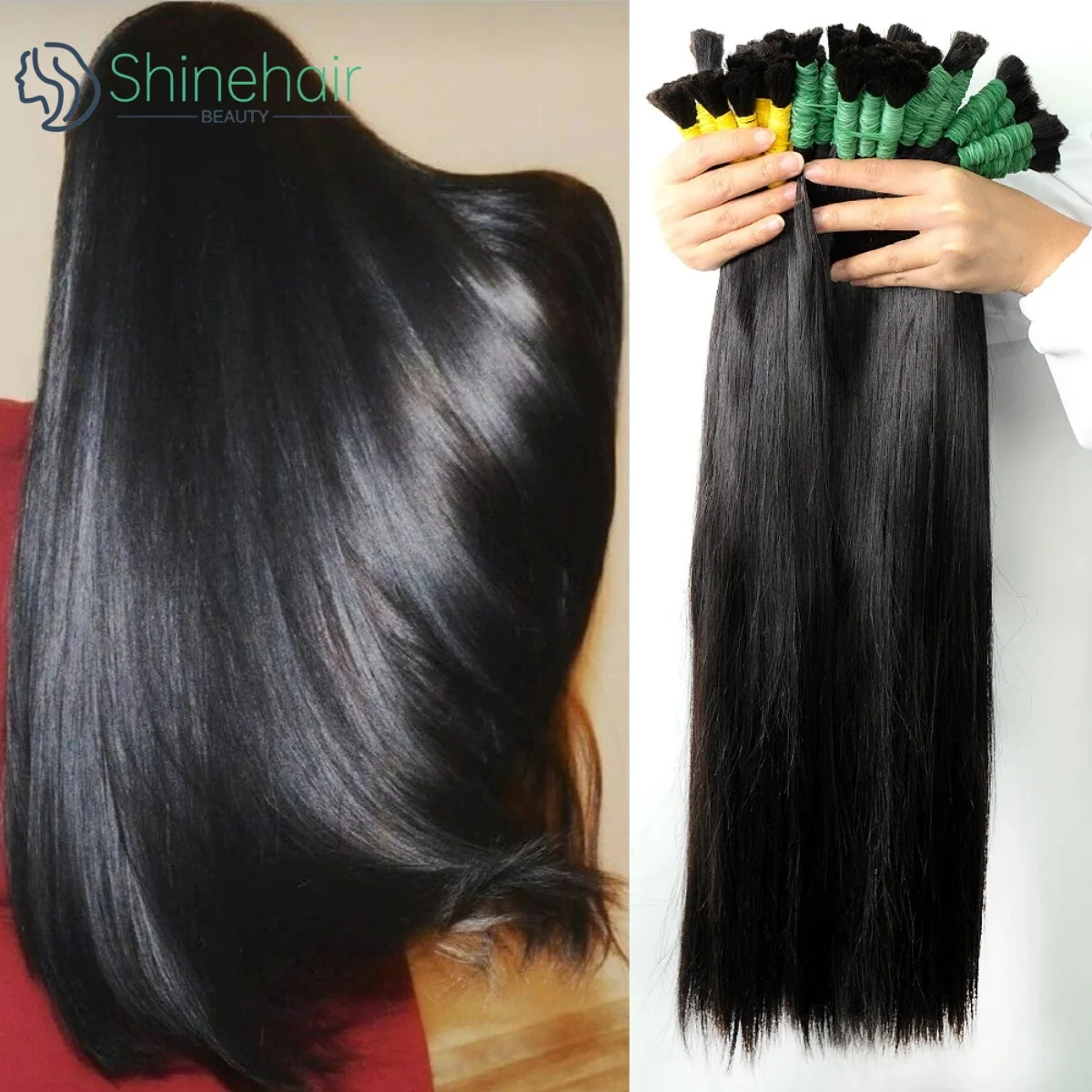 Straight Human Hair Bundels No Weft Natural Black 10A 12A Indian Hair for Women Brazilian Remy for Salon 100g