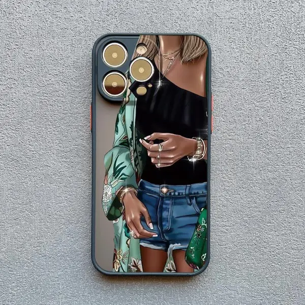 Girl Women Coffee Miss Phone Case For iphone 12 11 14 13 15 Pro Max X XS MAX XR SE 2020 7 8 Plus Fashion Lady High Heel Covers