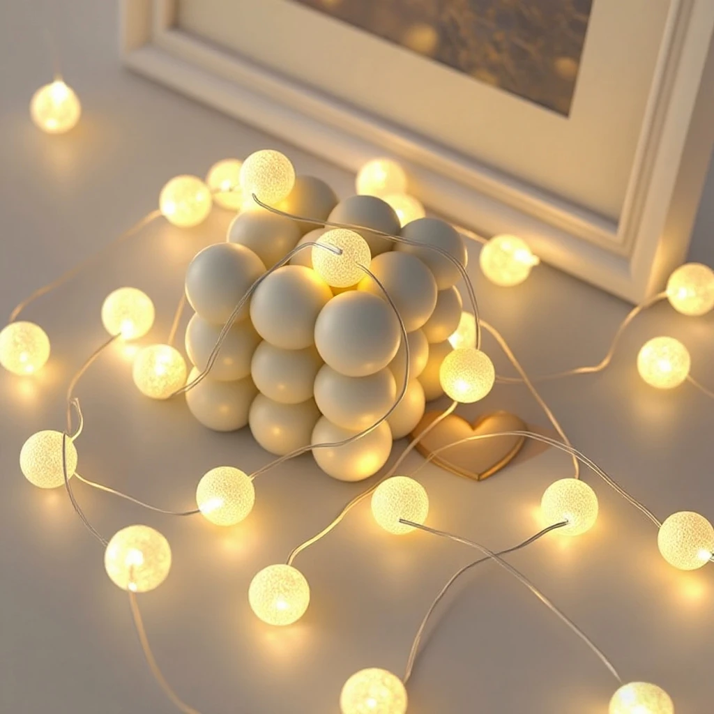 Battery-Powered Crackle Ball LED String Lights - Outdoor Garden & Event Decoration