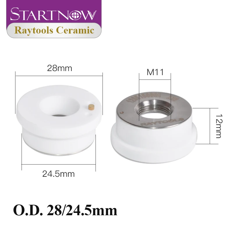 Startnow Raytools Empower 섬유 절단기 예비 부품 용 기존 레이저 세라믹 D32mm 레이저 헤드 노즐 홀더