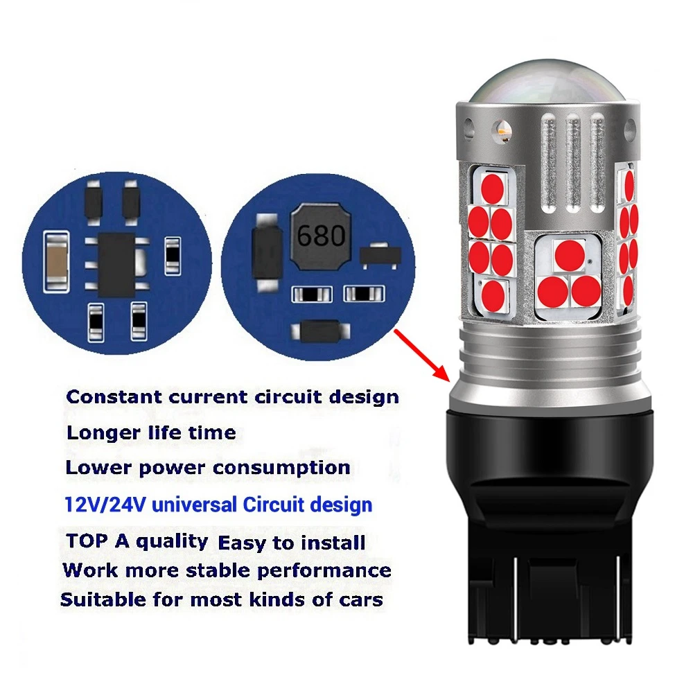 7443 ���� �����Ʈ LED �ڵ��� ���� �극��ũ ����, ���� ���õ�, �ڵ� ���� ����, �ְ� �����, ���� ȭ��Ʈ ���ο�, T20 W21/5W, 2 ��