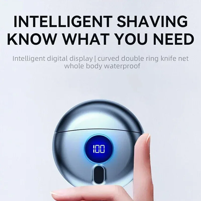 

Mini Electric Shaver Men's Shaver LED Power Display USB Rechargeable Fashion Compact Portable Washable Razor Wet Dry Use