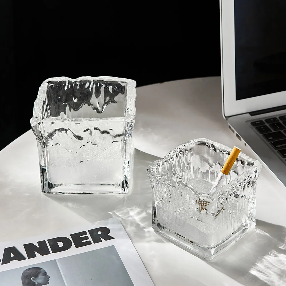 

Nordic Modern Cigar Ashtray With HTransparent glass Design Ash Tray Holder Decoration Business Gifts bar room office ashtray