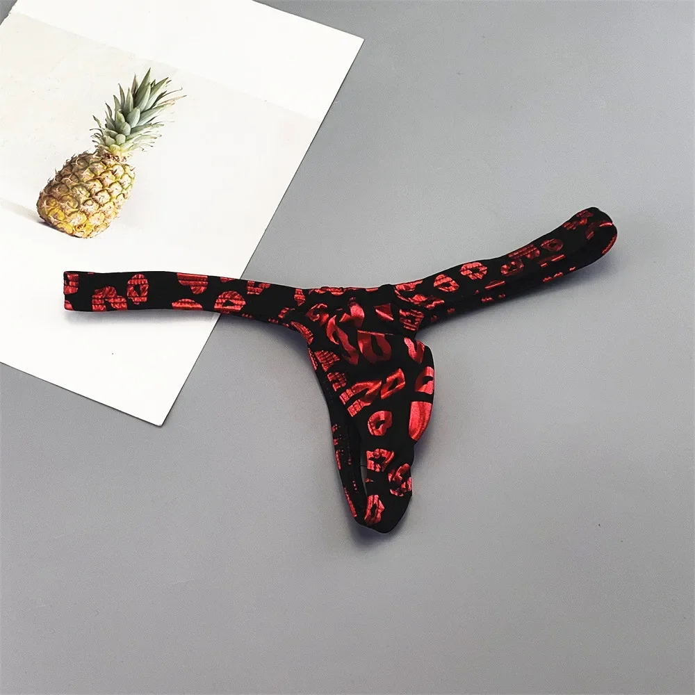 Sexy Printed Lips/Flowers/Camouflage Underwear for Men Mini Panties Penis Pouch String Low Waist Bikini Hombre Lingerie