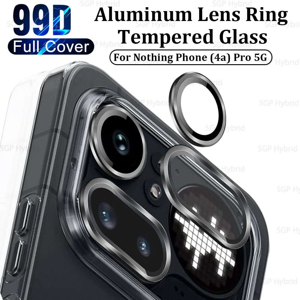 Enhanced Tempered Glass Camera Lens Protector with Metal Ring