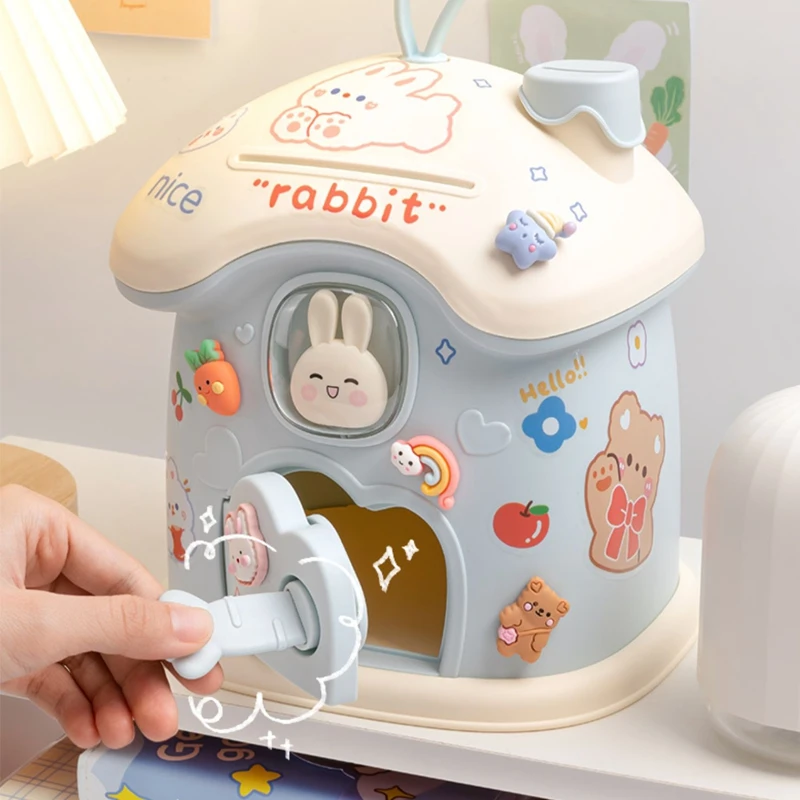 Kids Creative DIY Money Banking Toys Piggy Bank Money Saving Pot Coin Banks Coin Box With Lock Key Christmas Gift Toy For Girl 4