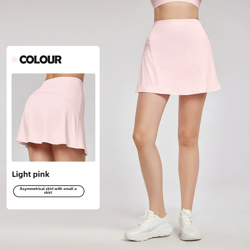 New Women's Ultra Breathable And Quick Drying A Line Two Piece Anti Exposure Tennis Skirt Set with Pockets Ideal For Yoga