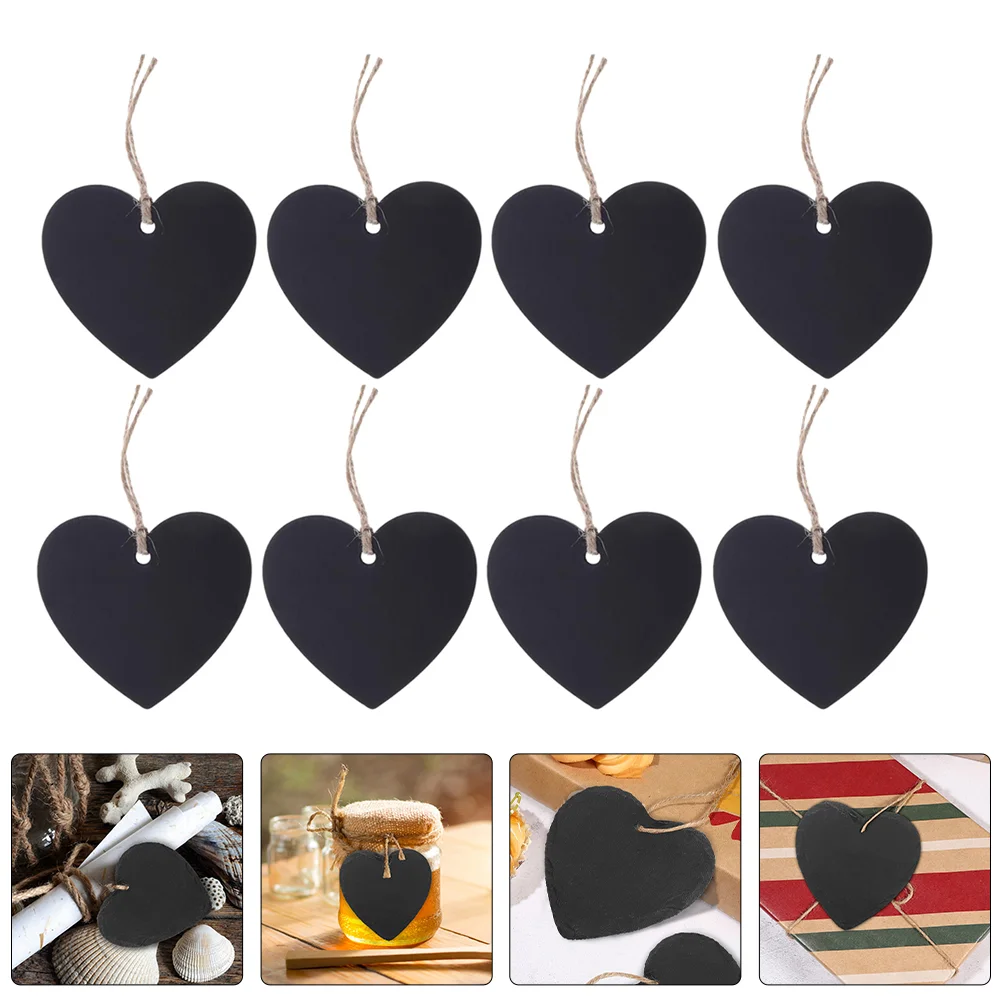 

Unfinished Blank Wooden Heart Shape Label Price Display Chalkboard Signs DIY Price Wooden Label DIY Double-Sided Blackboard