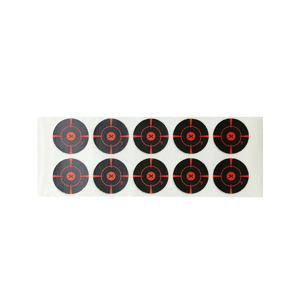 Shooting Targets Stickers Spinner Shooting Targets 1"/2.54cm 100Pcs(10 Sheets) per Pack Self-Adhesive Splatter Splash & Reactive(Colors Impact) Shooting Sticker Targets