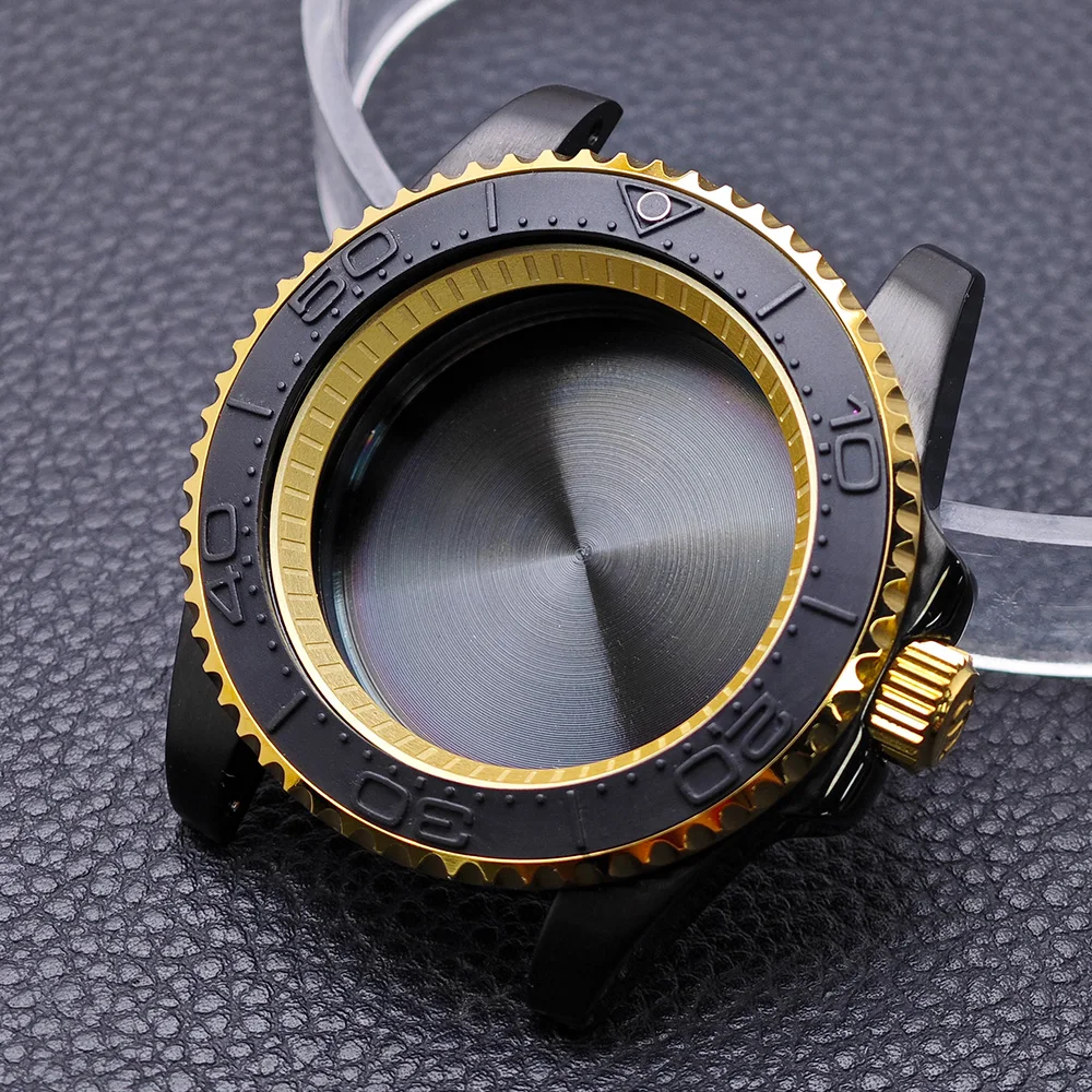 High-Quality Black Gold/Rose GMT Case with Chapter Ring - Stainless Steel Waterproof Accessories