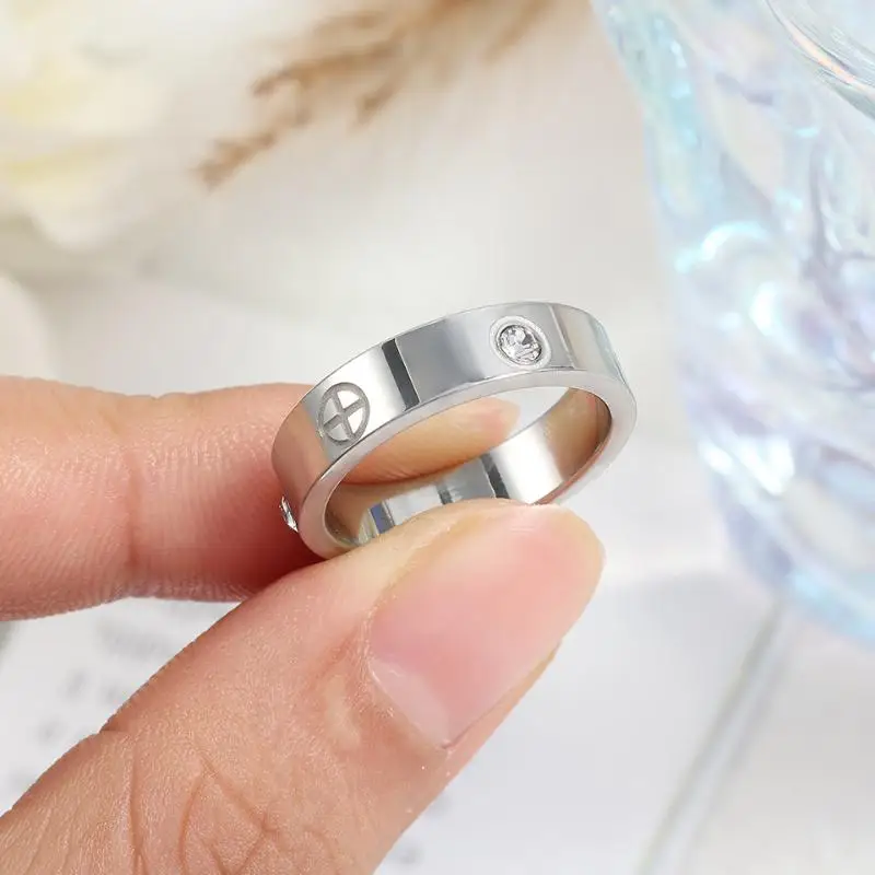 Cross Rings UILZ Cross Stainless Steel Rings for Women Men