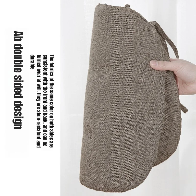 Dining Chair Cushions Sitting Cushion Thickened Cotton and Linen Four Seasons Universal Breathable Home Student Horseshoe Shaped 2