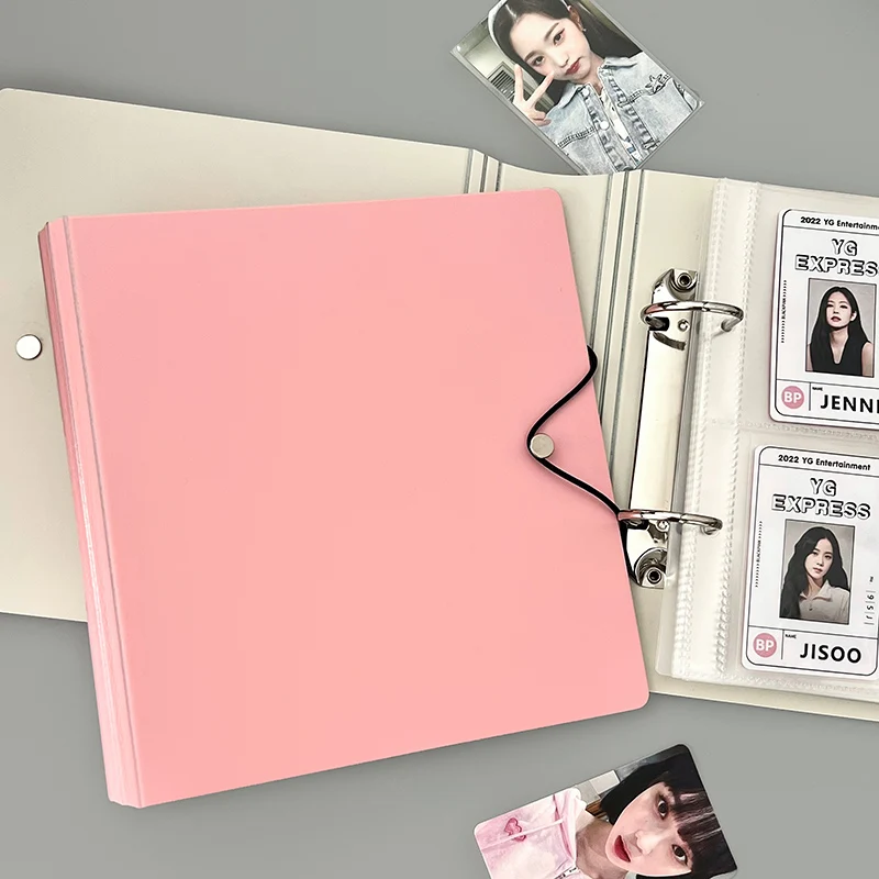 Kawaii 4 Grid Binder Kpop Photo Card Collect Book Large Capacity Idol Photo Album Photocards Holder Storage Book Stationery 6