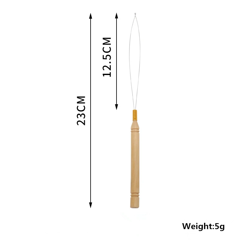 1/2/5PCS Crochet Hooks Hair Extensions Tool Wooden