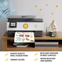 10/20Pcs A4 Glossy Vinyl Stickers Self-Adhesive Waterproof White Inkjet Compatible Printable Label Paper for Home & Office 2