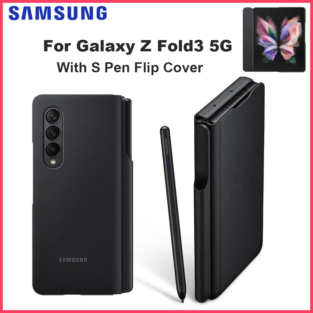 

Original Samsung Z Fold 3 Phone Case with S Pen for Z Fold 3 Smartphone Protector Cover Shockproof EF-FF92PCBEG