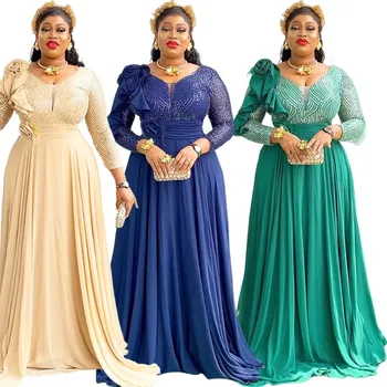 Elegant African Dresses for Women 2025 New Africa Clothing Plus Size Turkey Wedding Party Long Dress Dashiki Ankara Outfits Robe