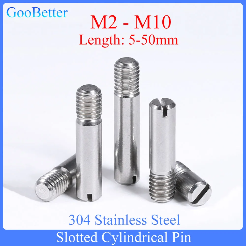 

5Pcs/lot Slotted Cylindrical Pin Dowel Male Thread Locating Pin M2 M2.5 M3 M4 M5 M6 M8 M10 304 Stainless Steel Positioning Pin