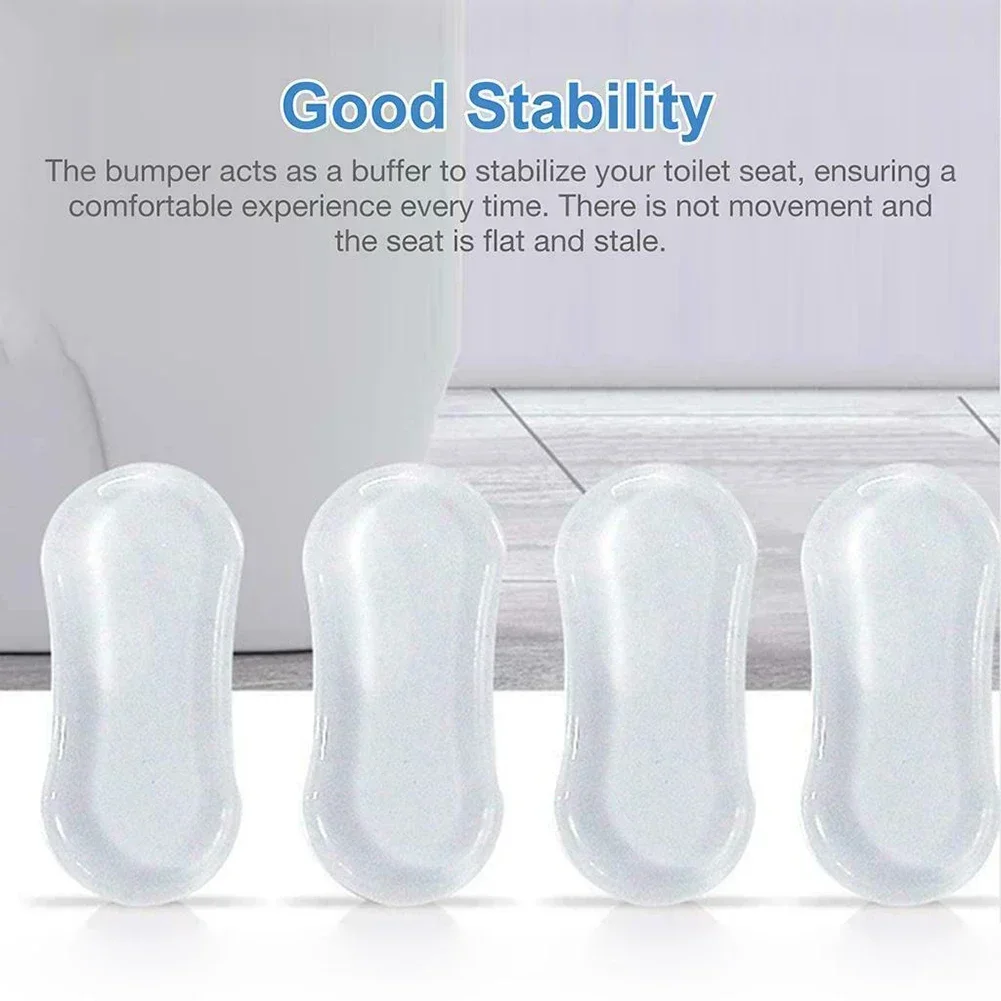 Toilet Seat Bumper Shockproof Pads Home Hygienic Replacement Parts Bathroom Universal Silicone Strong Adhesive Protective 4pcs