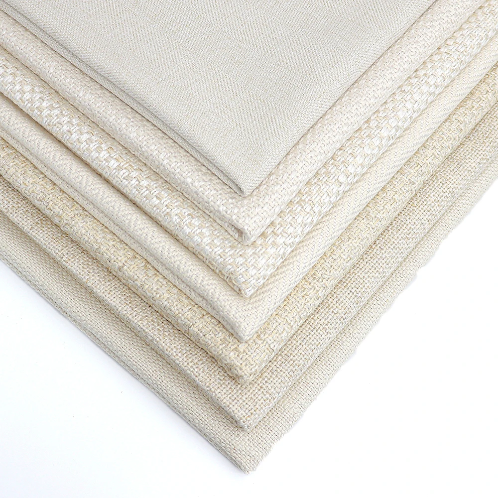 Contemporary Heavy Linen Cotton Cloth Natural Woven Upholstery DIY Eco