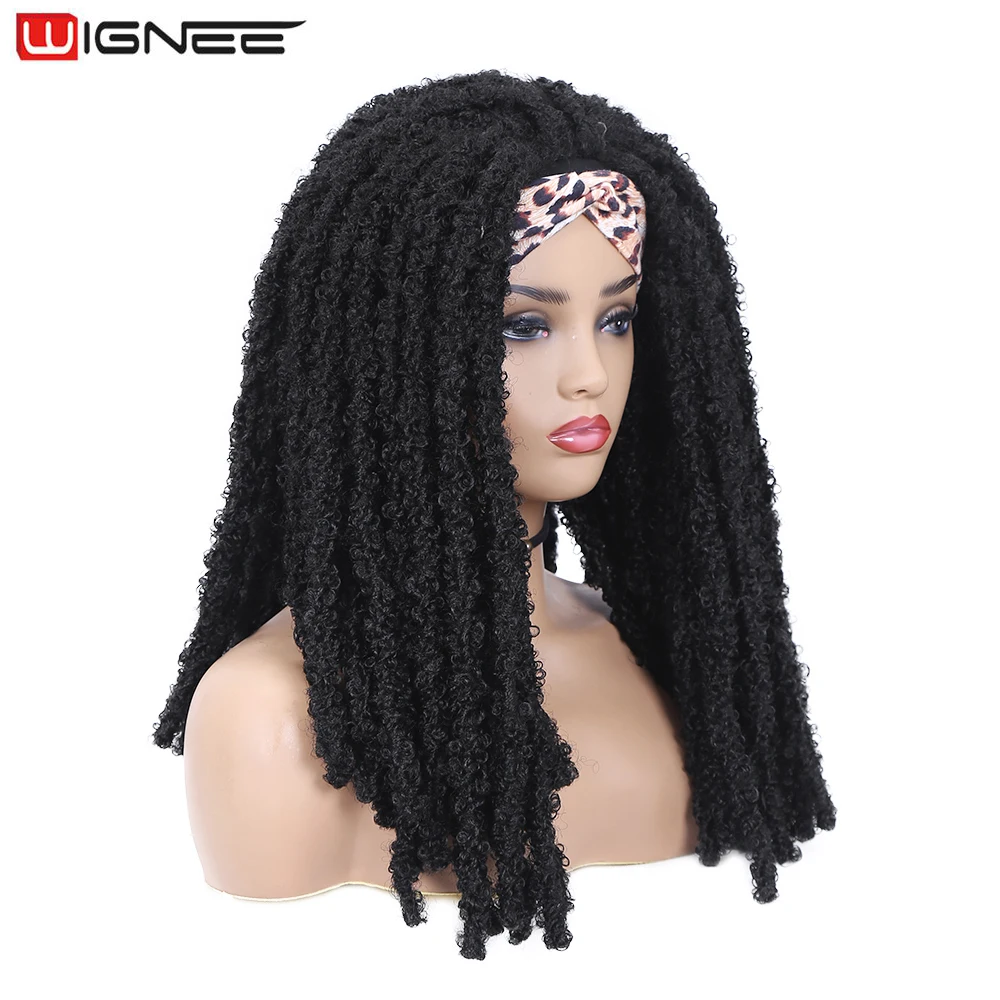 Headband Wig Braided Wigs Butterfly Locs Crochet Hair Black Wig Curly Headbands For Women Cosplay Daily Life Synthetic Wigs