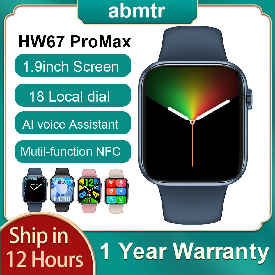 Abtrm 2022 New HW67 Pro Max Smartwatch Men 1.9" 420*480 18 Local Watchface Bluetooth-call Women Smart Watch PK Dt100 W37 W27