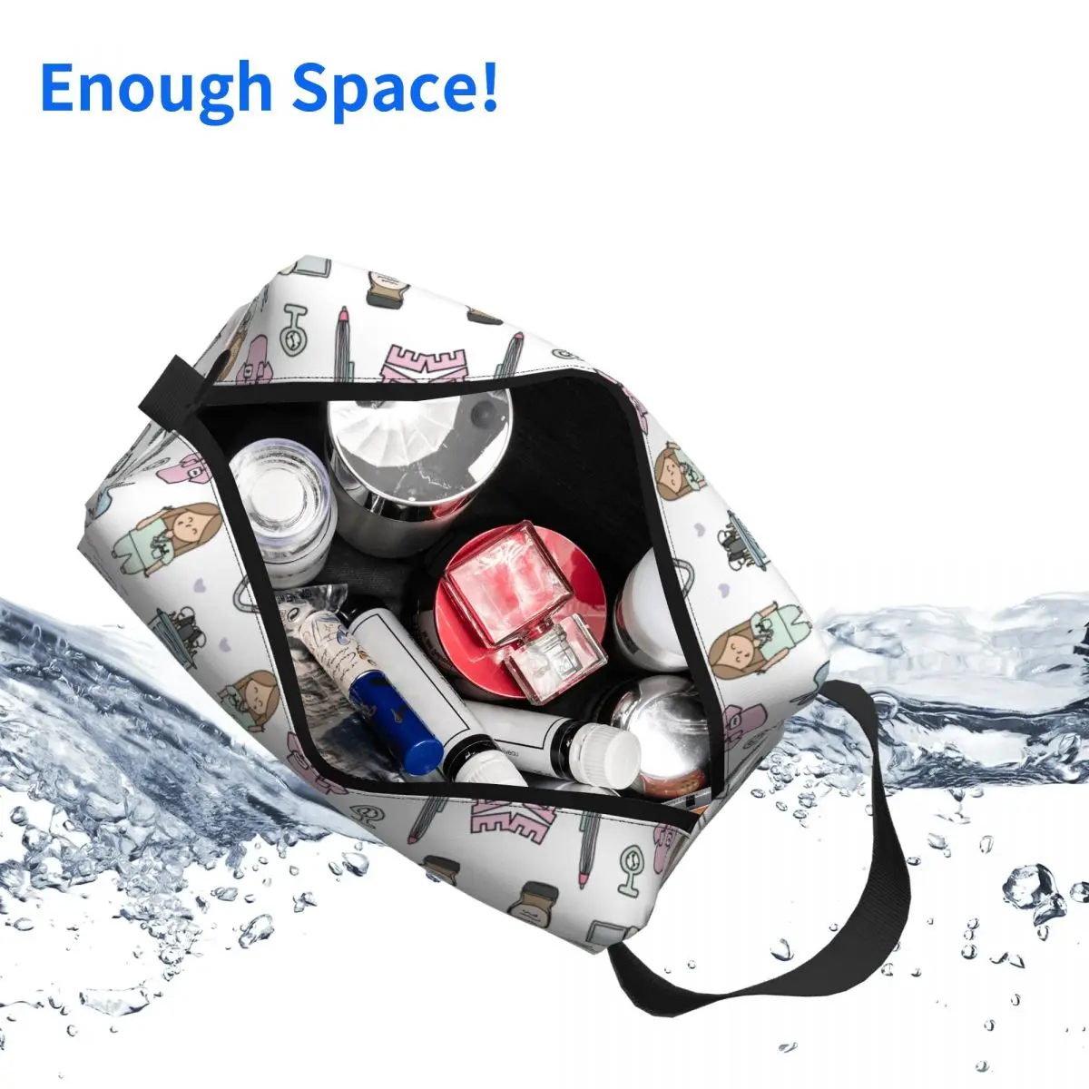 Doctor Nurse Large Cosmetic Bags Enfermera En Apuros Makeup Bag Accessories for Woman Makeup Pouch for Purse Water Resistant 4
