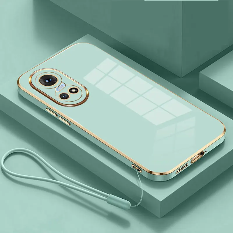 For OPPO Reno10 Pro Case oppo Reno 10 Cover reno 10 pro Phone case  CPH2525 CPH2531 Luxury Square Plating Shockproof Back Cover