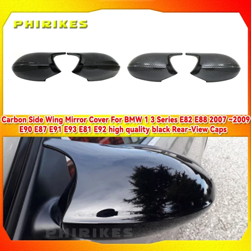 

Rearview Mirror Covers for Bmw 1 3 Series E81 E82 E87 E88 E90 E91 E92 116i 118i 120i 320i 328i 330i Carbon Fiber Gloss Black