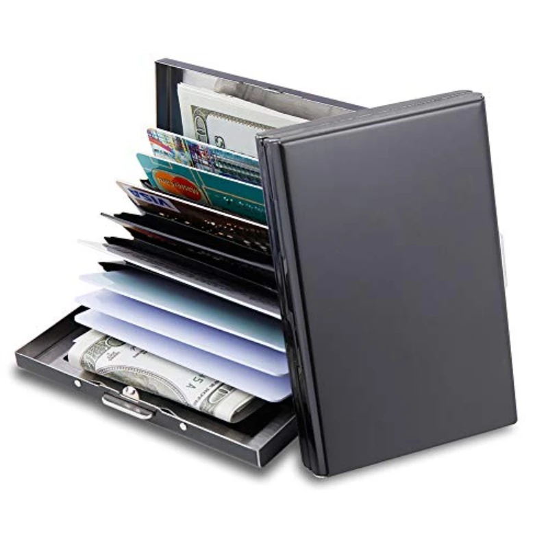 Premium RFID Blocking Metal Card Holder - Stylish Wallet & Business Card Organizer with Gift Box Packaging