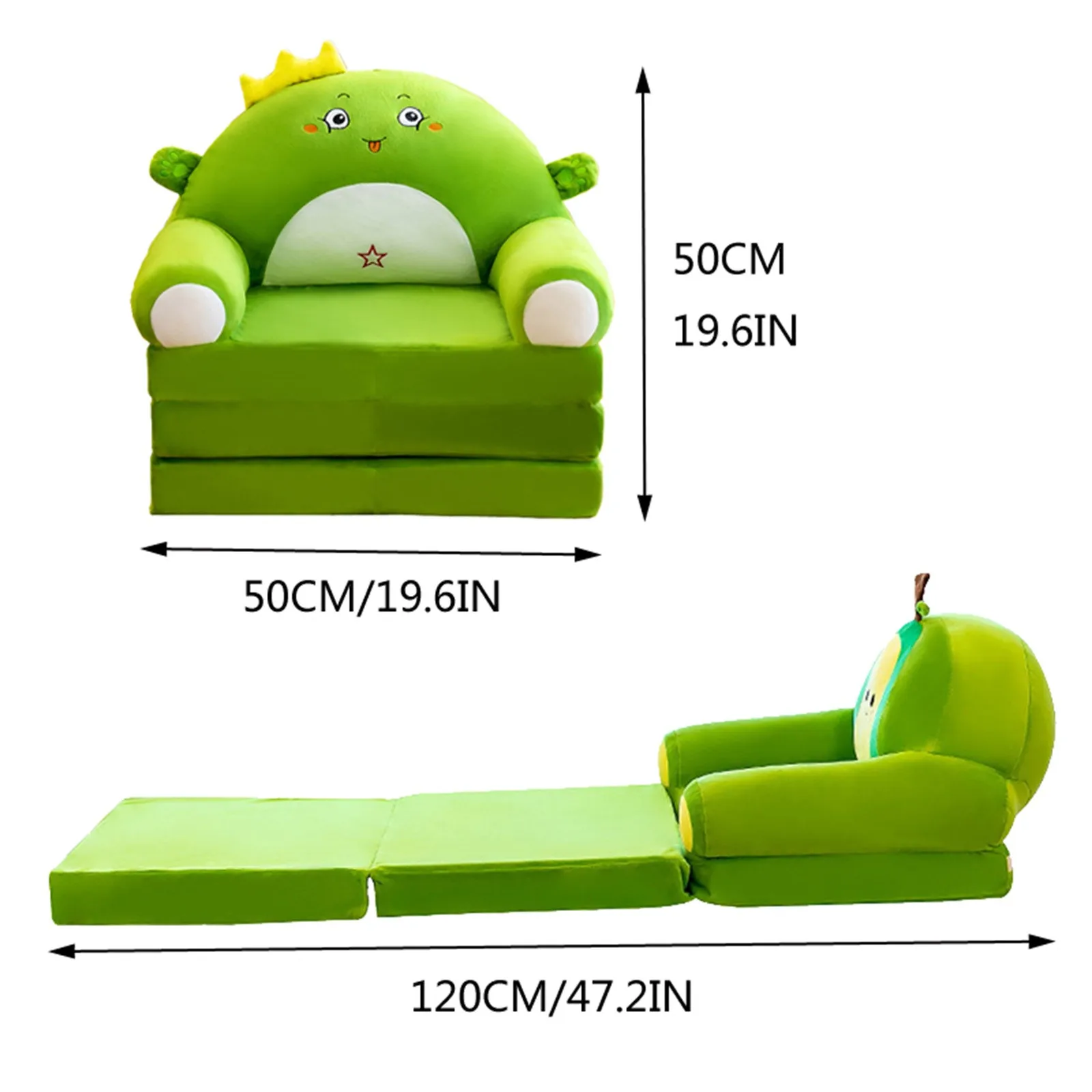 Cushion Plush Sofa case Backrest Armchair 2 In 1 Foldable Sofa Cute Cartoon Lazy Flip Open case Without Pp Cotton