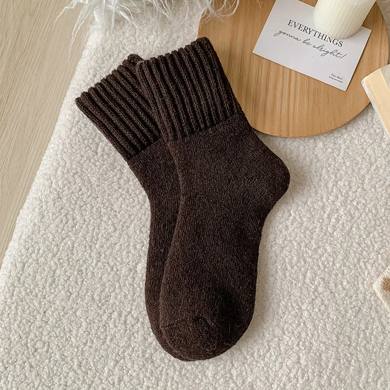 Winter Thickened Wool Socks Women Soft Plush Low Tube Pregnant Snow Socks Warm Cashmere Floor Carpet Socks