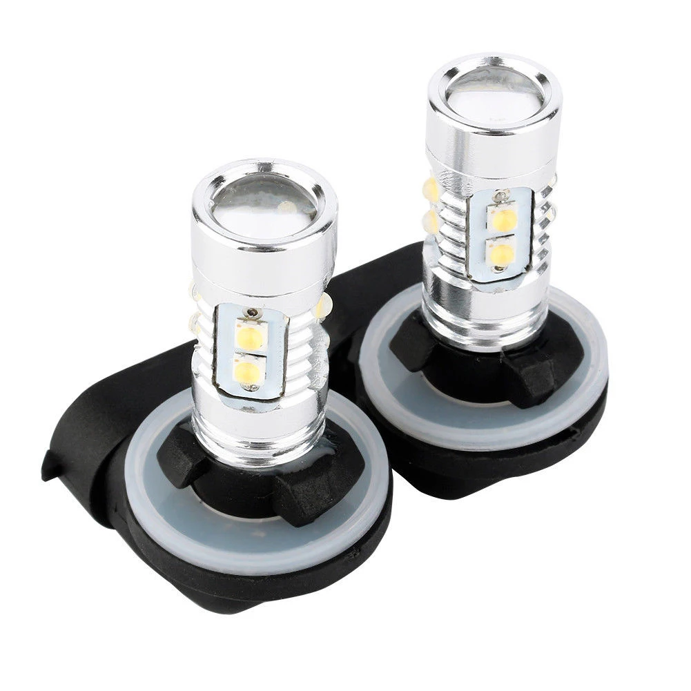 

2x Car Fog Lights Light Low Power Replacement 10 LEDs 881 Bulb DRL Fog H27 Lamp Super Bright White 10 LED Accs