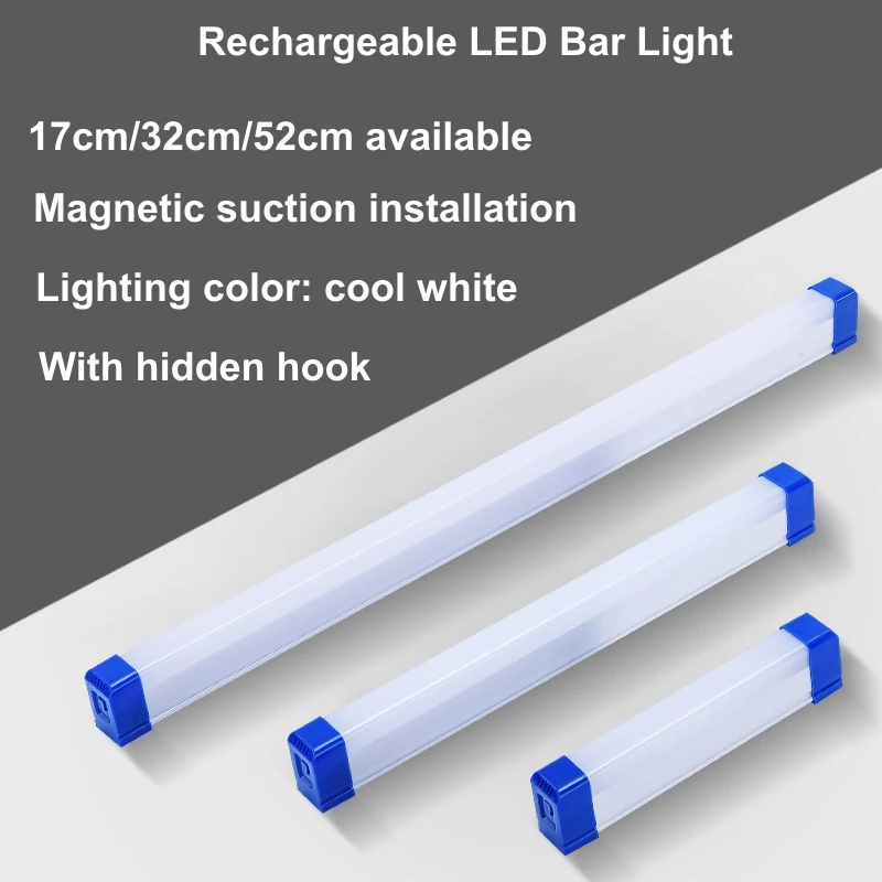 Multi-function USB Rechargeable Portable LED Long Strip Bar Light Tube Lamp Sutiable for Outdoor Camping Emergency Night Light