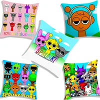 Horror Game Character Pillow Covers Sprunki Cartoon Pillow Case Sofa Decorative Home Single-sided Printing Sprunki Cushion Cover 1