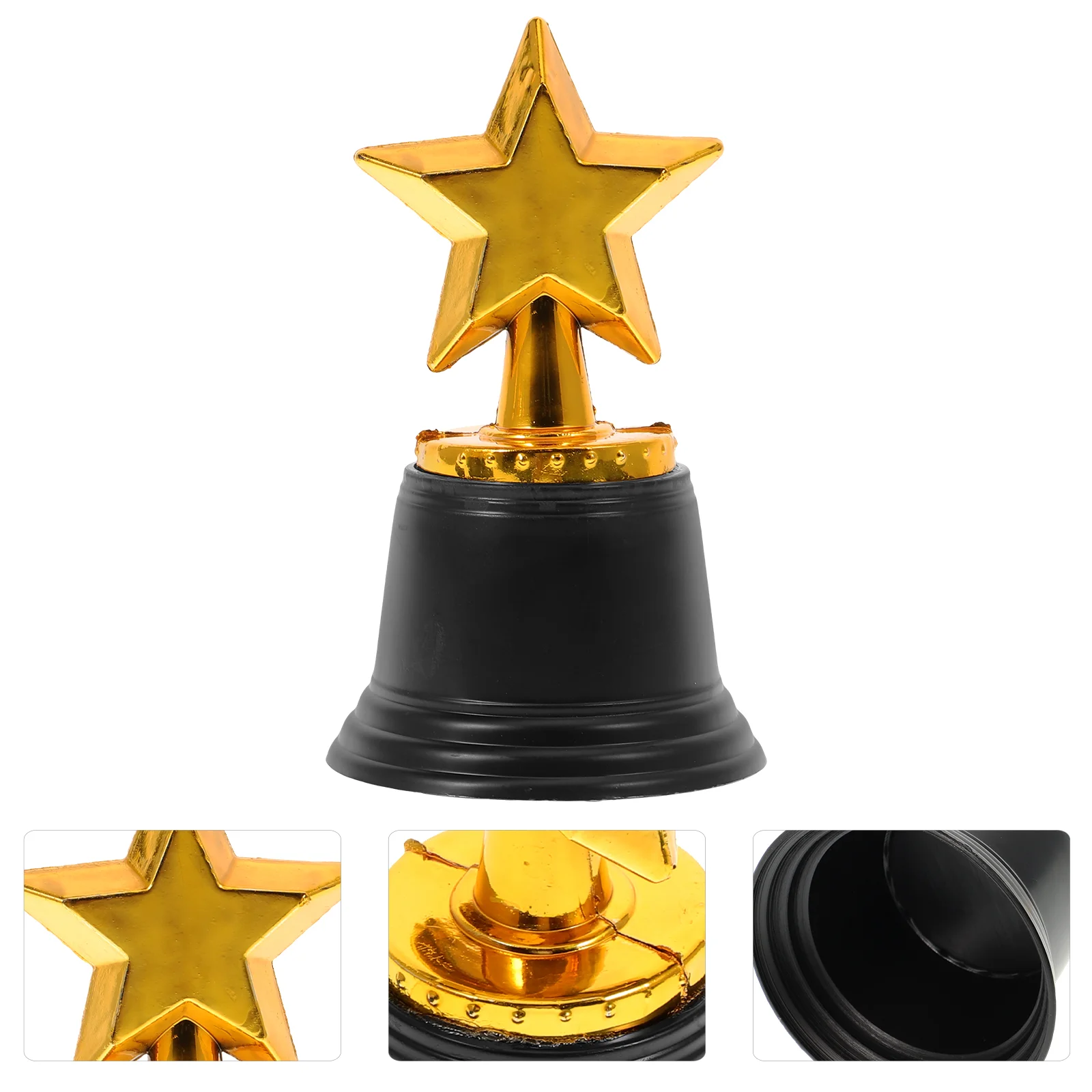 Toyvian Kids Toys Star Trophy Awards Pack 6 Bulk 4.8 Inch Gold Award Trophies Kids Party Favors Props Rewards Winning