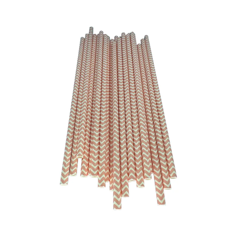 Paper Straws 12mm*190mm White 100p+6*197mm Pink Wave 200p Disposable Party Drinking Straws for Juices Shakes and Smoothies