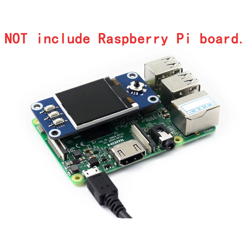 1.44inch SPI LCD Screen Display Module HAT Kit for RasPi RPI Raspberry PI Zero 2 W WH 2W 3B 3 Model B Plus 3A 4 4B Accessories
