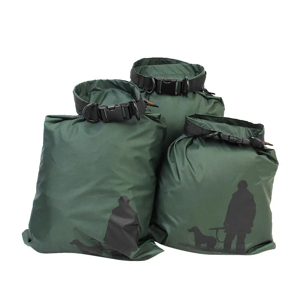 

2/3 Set of 3 Sizes Waterproof Bag Sack Camping Rafting Kayaking Army Green