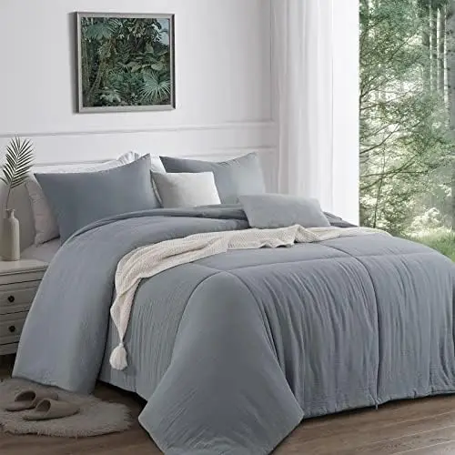 

10x10 Feet, 100% Cotton Extra Large Soft Throw Blankets for Couch Bed, 120x120 in All Season Soft Lightweight Pre-Washed ,Grey Y