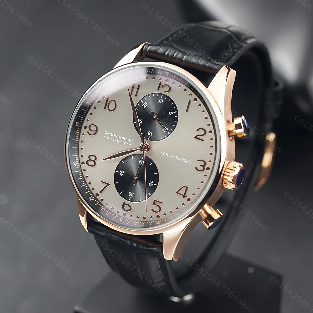2022 Fashion New Men's Automatic Watch 44mm Sapphire Crystal Glass Stainless Steel Leather Strap Sports Leisure Waterproof