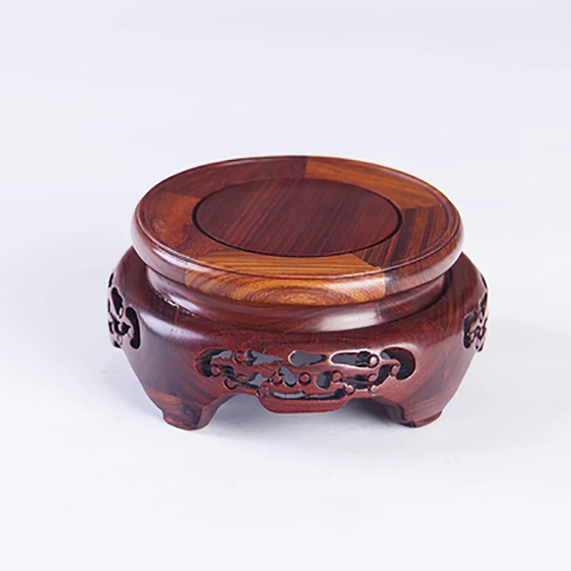 Wooden Pedestal Display Stand, Solid Wood Carving, Handicraft, Decorative Base for Craft Tea Set, Teapot Plants, Ornaments Dis