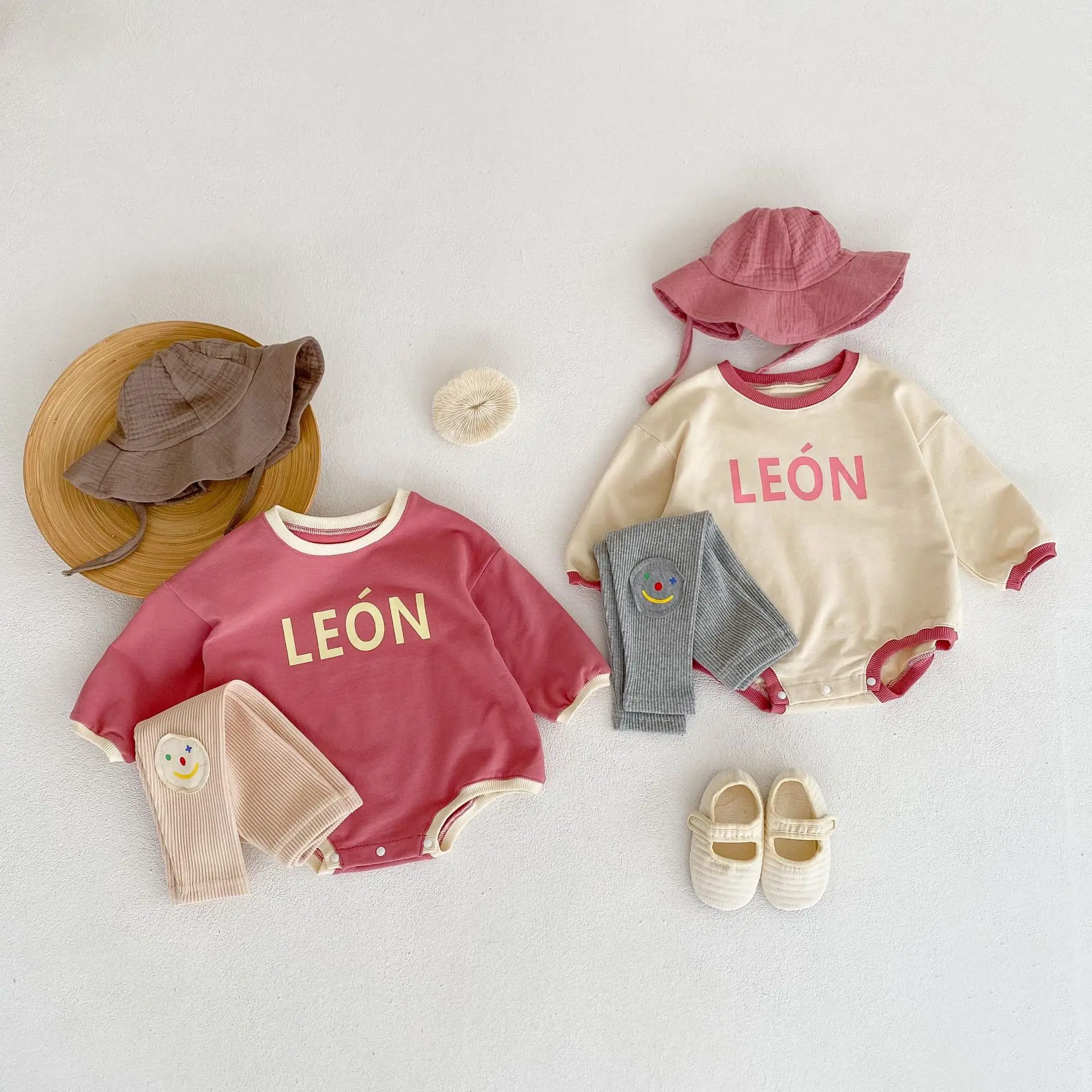 

Baby Girls Boys Onesies Bodysuits+ Sun Hat+ Pant Sets Toddler 100% Organic Cotton 3-Pieces Outfit Clothing For Newborn-24 Months