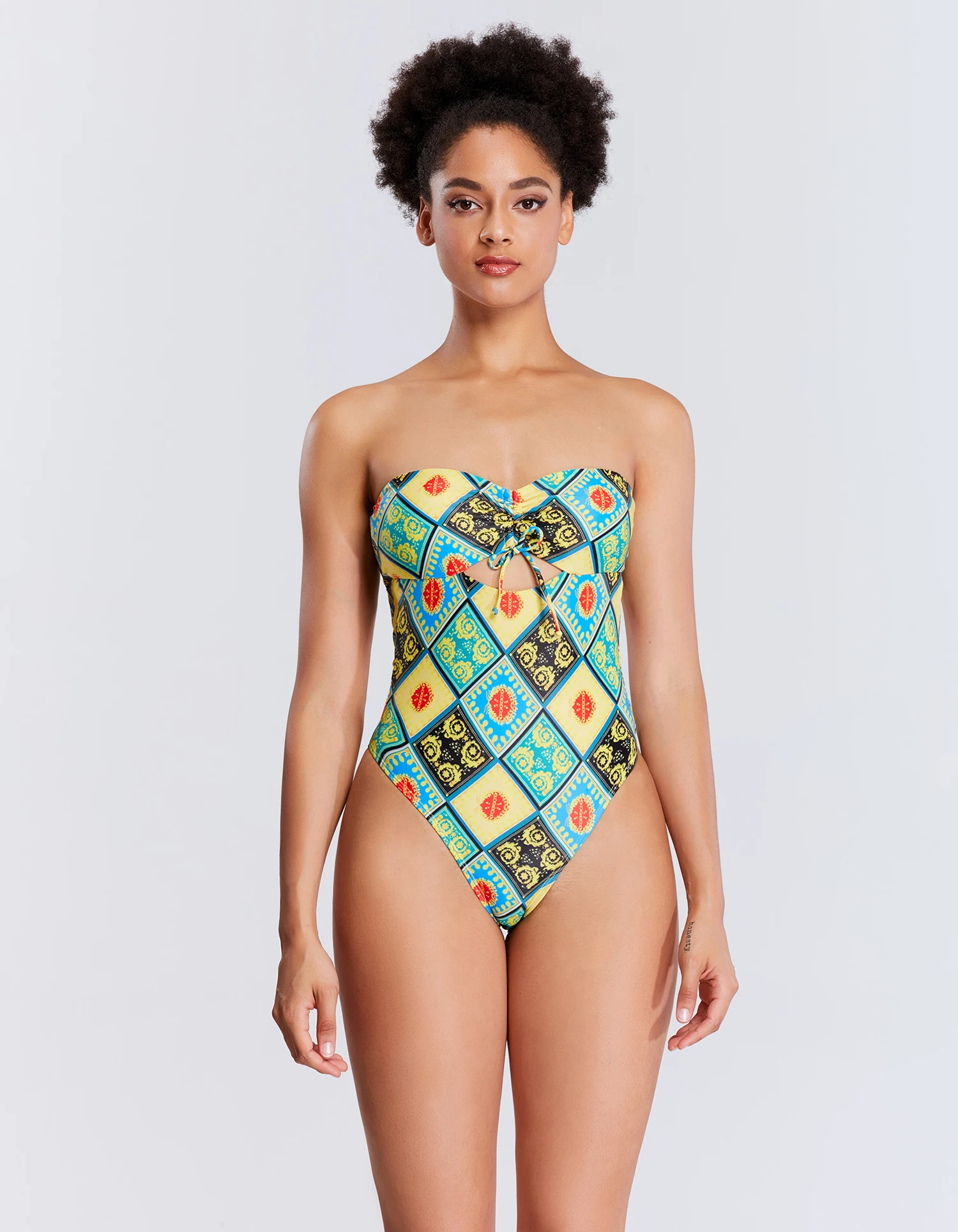 European and American New Bikini One Piece Swimsuit Print Swimwear