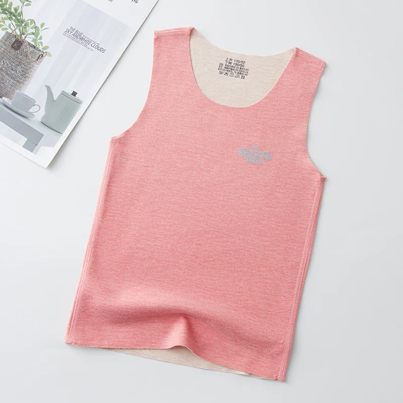 【LF】Kids Seamless Vest 100-170cm Teenager Keep Warm Tank Tops Sleeveless Undershirt for Spring Autumn 4