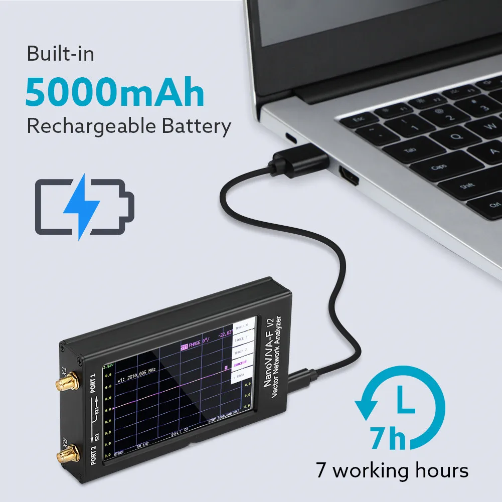 New NanoVNA-F V2 3GHz Vector Network Analyzer 4.3 inch Touch Screen NanoVNA Antenna Analyzer Short Wave HF VHF UHF 4