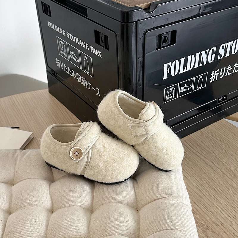 Girls Winter Plush Shoes Leopard Cotton Casual Outdoor