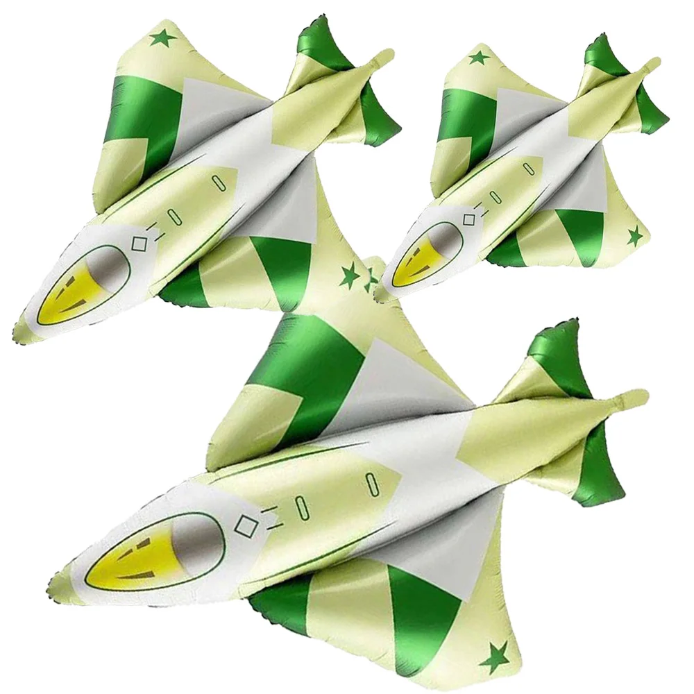 

2Pcs Large Green Airplane Foil Ballons warplane Balloon Birthday Baby Showe Wedding Military Themed Party Decorations