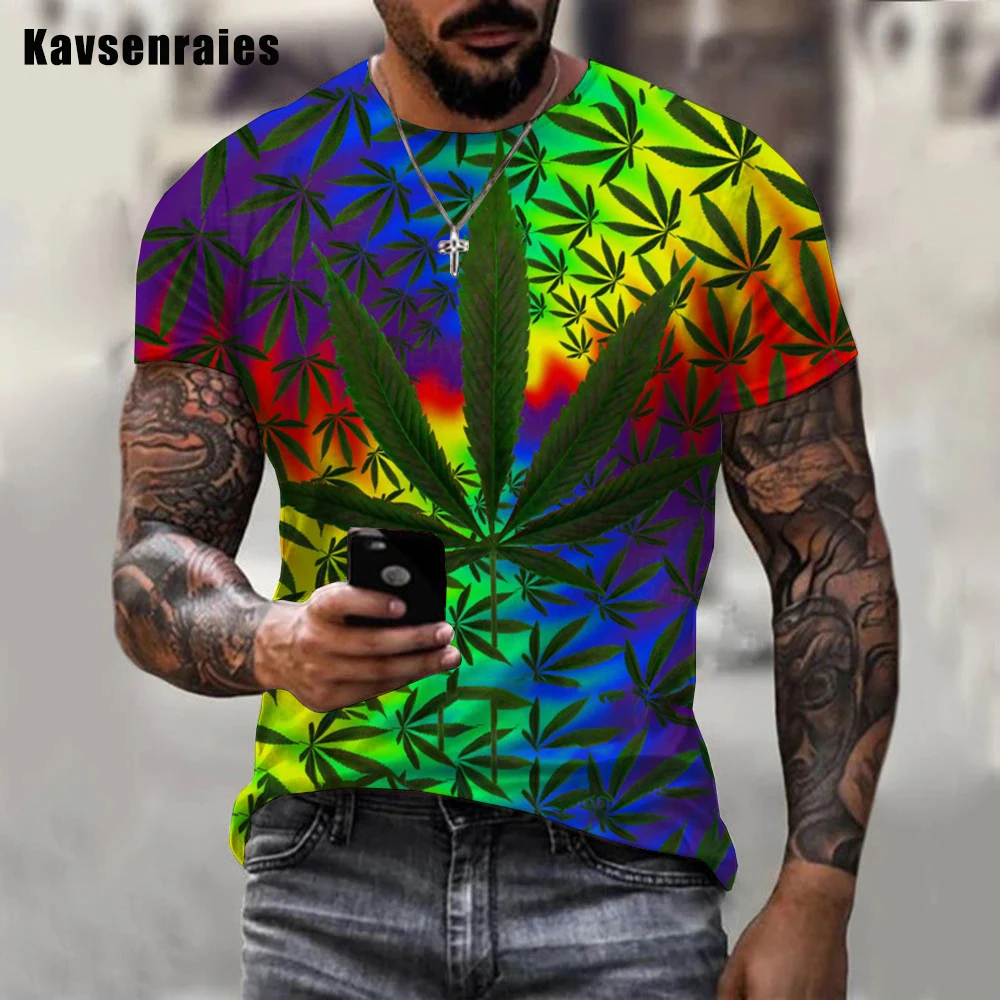 

Trippy Weed Leaves 3D Print T-shirt Men Women Hip Hop Fashion Casual Short Sleeve Unisex Harajuku Streetwear Cool Tee Tops