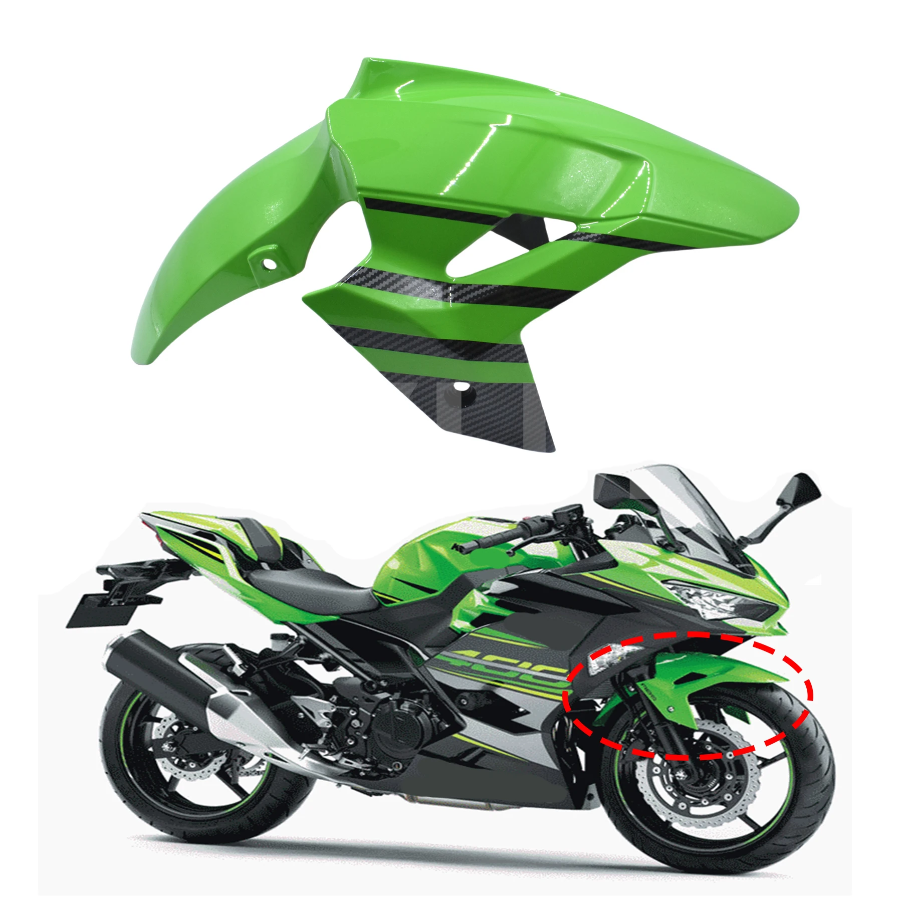 For Kawasaki Ninja 400 Z400 2018 2019 2020 2021 2022 2023 Motorcycle Front Mudguard Tyre Protectors Cover Accessories Tyre Flaps - Image 2
